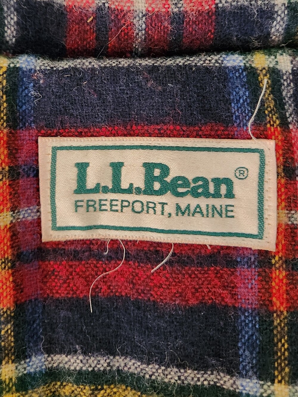 VTG LL Bean Womens Wool Toggle Hooded Pea Coat Blanket Lined Navy Coat XL - Picture 3 of 12